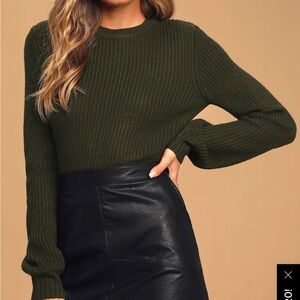Lulu's Forest Green Knit Top
